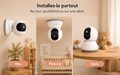 Caméra Surveillance Bébé 360° avec Application